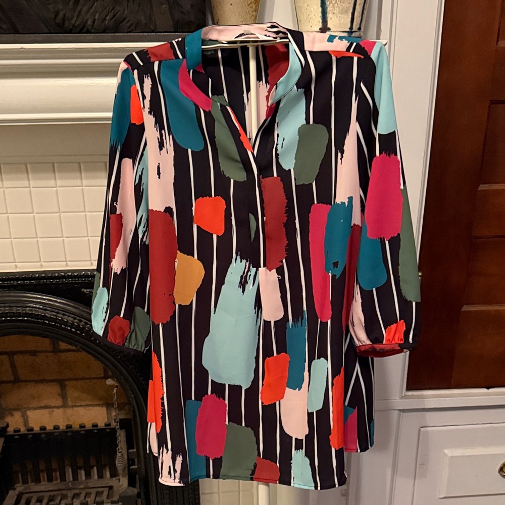 CROSBY by Mollie Burch‎ Multicolor Brushstroke blouse- worn twice